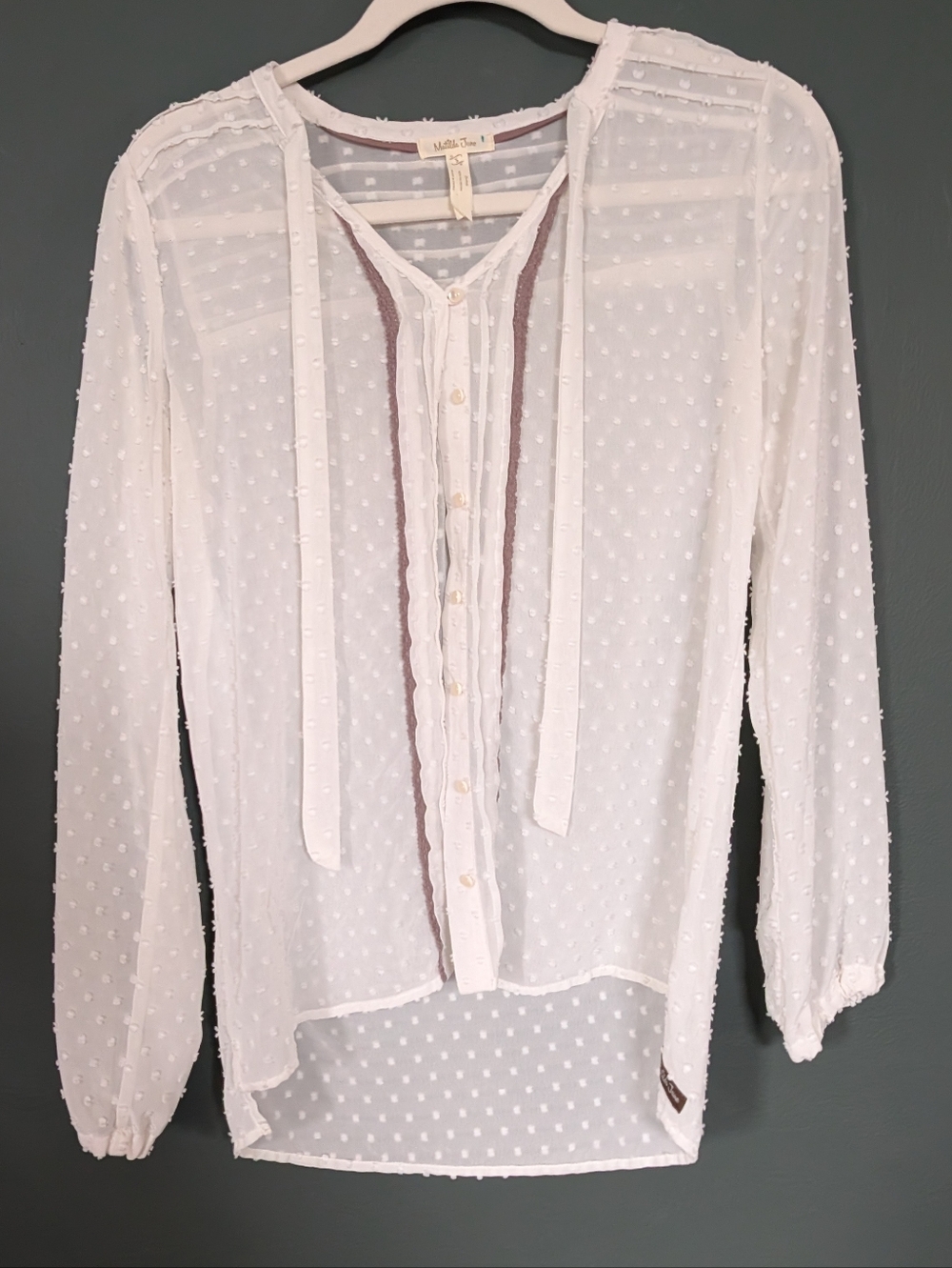 Matilda Jane White Friends Forever Tie-Neck Blouse 0027